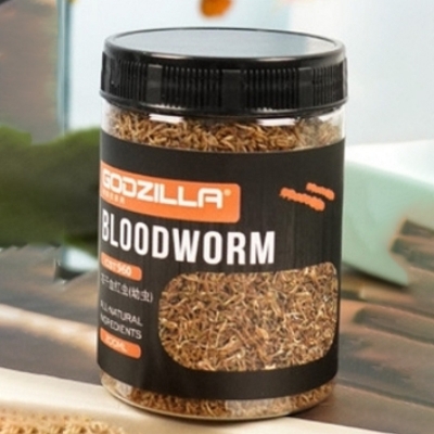 Picture of Godzilla Bloodworm Larva 23gm Pot | High Protein Fish Food | Aquarium Fish Food | Small Fish Food