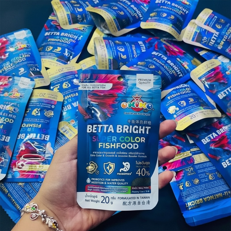 Picture of Okiko Betta Bright 20gm Pack | Fighter Fish Food | Betta Fish Food