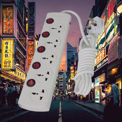 Picture of Power Strip Nano MBS-405 5 Port 3 Pin Power Strip White Heavy Duty Multiplug - Malti Plug - White