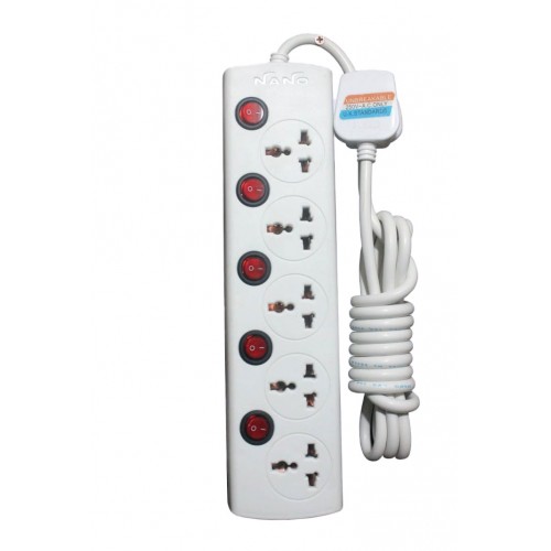 Picture of Power Strip Nano MBS-405 5 Port 3 Pin Power Strip White Heavy Duty Multiplug - Malti Plug - White