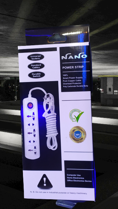 Picture of Neno power strip NPS 205 2Pin 6ft Cable 5 port (Universal Port Multiplug) Heavy Duty - Malti Plug - White