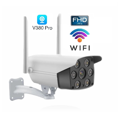 Picture of IP Camera Waterproof Full Color IR HD Night Vision Smart Alarm V380 Outdoor P2P Wifi CCTV Camera - Wifi Camera