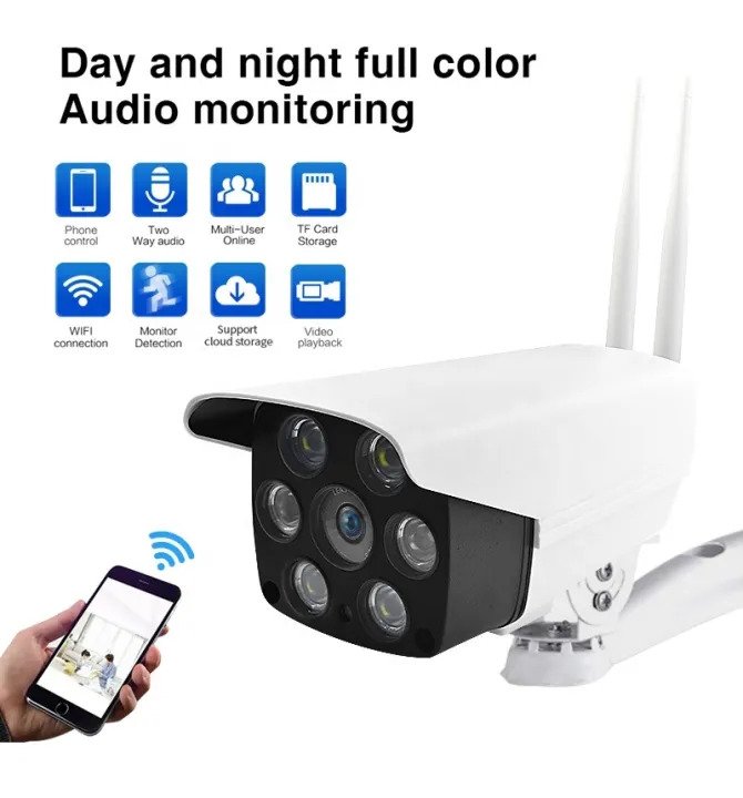 Picture of IP Camera Waterproof Full Color IR HD Night Vision Smart Alarm V380 Outdoor P2P Wifi CCTV Camera - Wifi Camera