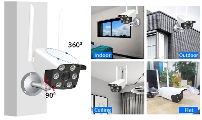 Picture of IP Camera Waterproof Full Color IR HD Night Vision Smart Alarm V380 Outdoor P2P Wifi CCTV Camera - Wifi Camera