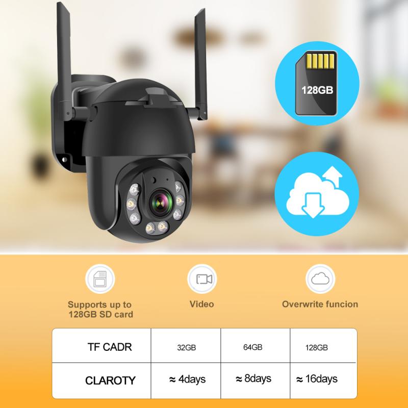 Picture of V380 Pro Wi-Fi Motion Detection Smart PTZ Camera, HD 1080P Auto Tracking AI Camera, Full-color Night Vision IP Dome Camera Security Camera PTZ Camera WiFi Security Waterproof Outdoor Surveillance Camera