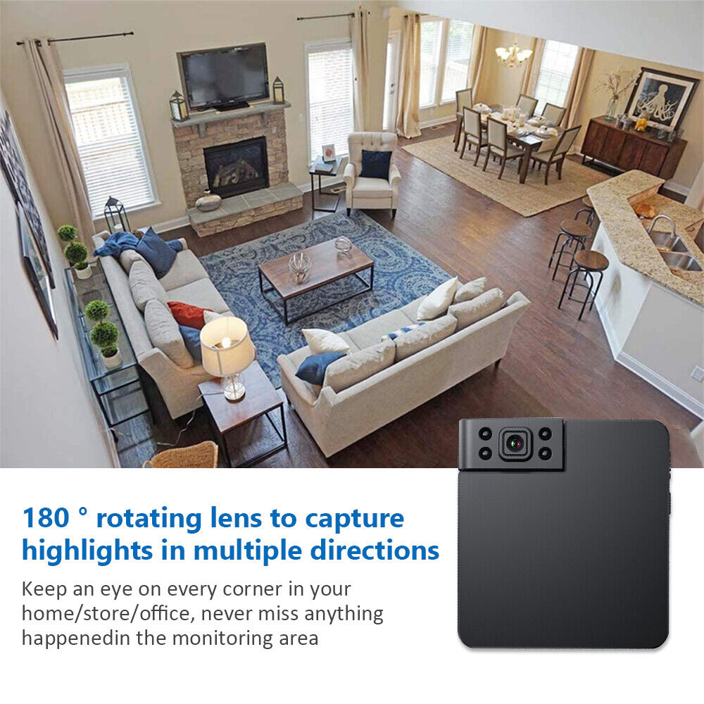 Picture of WK11 Smart Wifi Camera IR-CUT Kids Monitor 1080P HD Sports DV Network Cameras Rotated 180 Degrees Mini Camera - Black,128GB