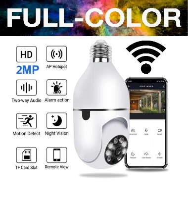 Picture of V380 Pro WiFi 1080P IP Camera Full Colour Smart Home Surveillance Camera Light Bulb with Motion Detection Alarm Night Vision Two Way Talk Indoor Outdoor CCTV Camera