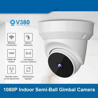 Picture of Wireless Security Smart Surveillance PTZ CCTV Camera V380 / V380 Pro 2MP Indoor 360° Rotation Wifi IP camera - Wifi Camera - White,128GB