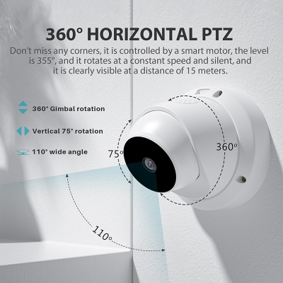 Picture of Wireless Security Smart Surveillance PTZ CCTV Camera V380 / V380 Pro 2MP Indoor 360° Rotation Wifi IP camera - Wifi Camera - White,128GB