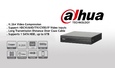 Picture of XVR1A04 Dahua 4 Channel Penta-brid XVR - Black