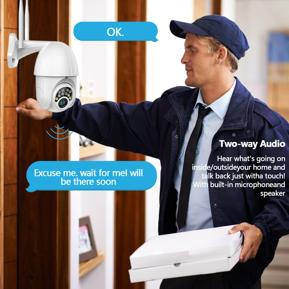 Picture of Full-color Night Vision IP Dome Camera Security Camera Ptz Camera Wifi Security Waterproof Outdoor Surveillance Camera V380 Pro Wi-Fi Motion Detection Smart Ptz Camera, HD 1080p Auto Tracking AI Camera - Wifi Camera - White,128GB