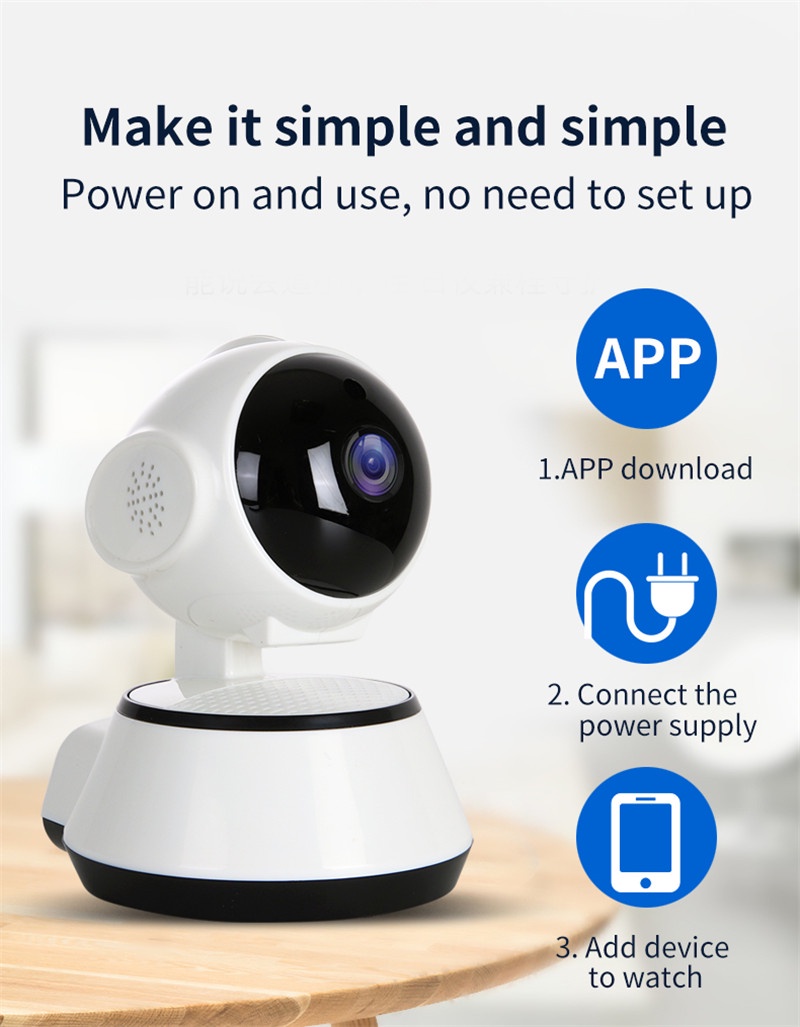 Picture of Night Vision Wireless Security V380 Pro WiFi IP Camera 360 Degree Doll Two way Audio -Ip Camera - Wifi Camera - White,64GB