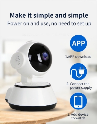 Picture of Night Vision Wireless Security V380 Pro WiFi IP Camera 360 Degree Doll Two way Audio -Ip Camera - Wifi Camera - White,64GB
