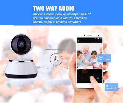 Picture of Night Vision Wireless Security V380 Pro WiFi IP Camera 360 Degree Doll Two way Audio -Ip Camera - Wifi Camera - White,64GB