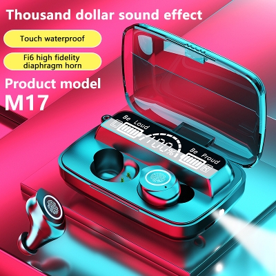 Picture of Bluetooth- 5.1 Earphones M17 Tws In Ear Earbuds With Mirror Charging Case - Bluetooth Headphone - Black