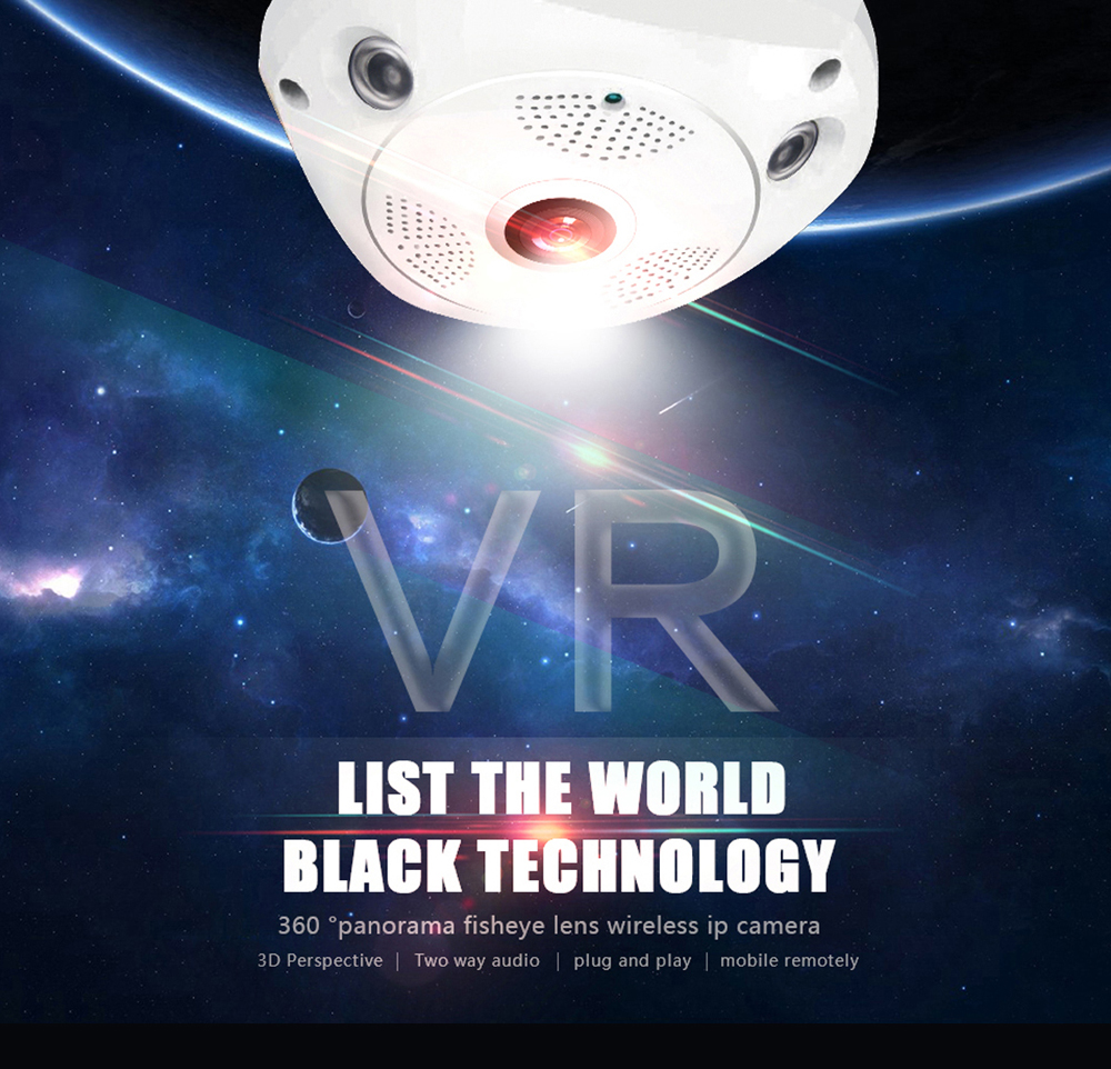 Picture of 1080P Panoramic V380 Pro 2.0MP Wifi Camera HD Vr Cam 360 Degrees Surveillance CCTV Security Camera -Ip Camera - Wifi Camera - White,64GB
