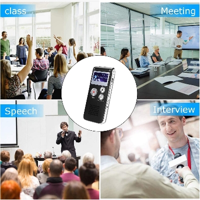 Picture of Professional Digital Voice Record 8GB Bulit-in Memory Audio Recorder Dictaphone MP3 Player - Black