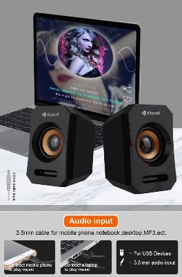 Picture of Usb 2.0 Mini Multimedia Speakers kisonli A606 - Black