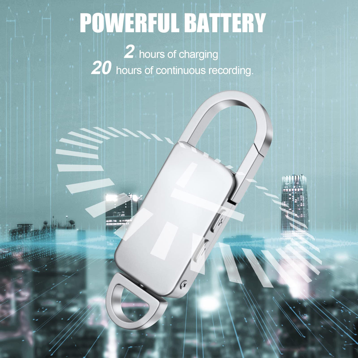 Picture of Digital Voice Recorder with Portable MP3 Player 8GB Built-in Memory - Silver