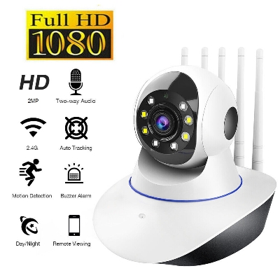 Picture of V380 Five Antenna 1080P 2MP WiFi IP Camera Two Way Audio Smart PTZ Camera - Multicolor,64GB