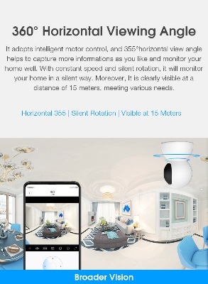 Picture of Q12 V380 Pro Full HD Robot IP Camera Night Vision Wireless WiFi Camera with 2Way Audio - Multicolor,128GB
