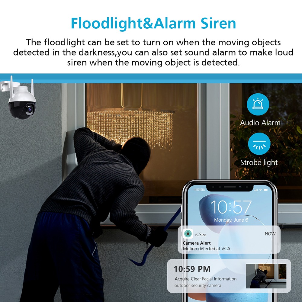 Picture of H1 Outdoor Waterproof CCTV Camera 2MP Color Night Vision WiFi IP Security Cameras V380 PRO