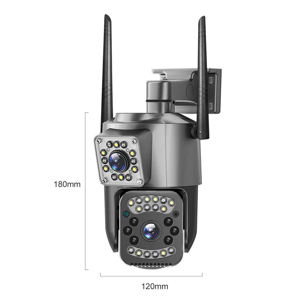 Picture of V380 Pro Smart Home Auto Tracking Waterproof Outdoor Wireless WIFI IP Camera Dual Lens Security Camera - Black,128GB