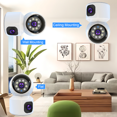 Picture of Dual Lens IP Camera 1080P HD Wireless Home Security 360° Surveillance Night Vision V380 Pro CCTV Camera - Multicolor