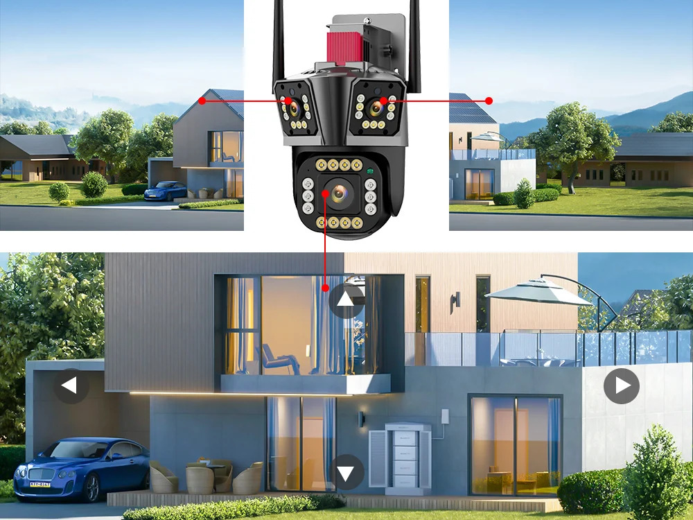 Picture of 3 Lance PTZ IP Camera 3MP CCTV Surveillance Security Camera V380 Pro - Black,128GB