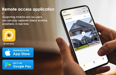 Picture of 3 Lance PTZ IP Camera 3MP CCTV Surveillance Security Camera V380 Pro - Black,128GB