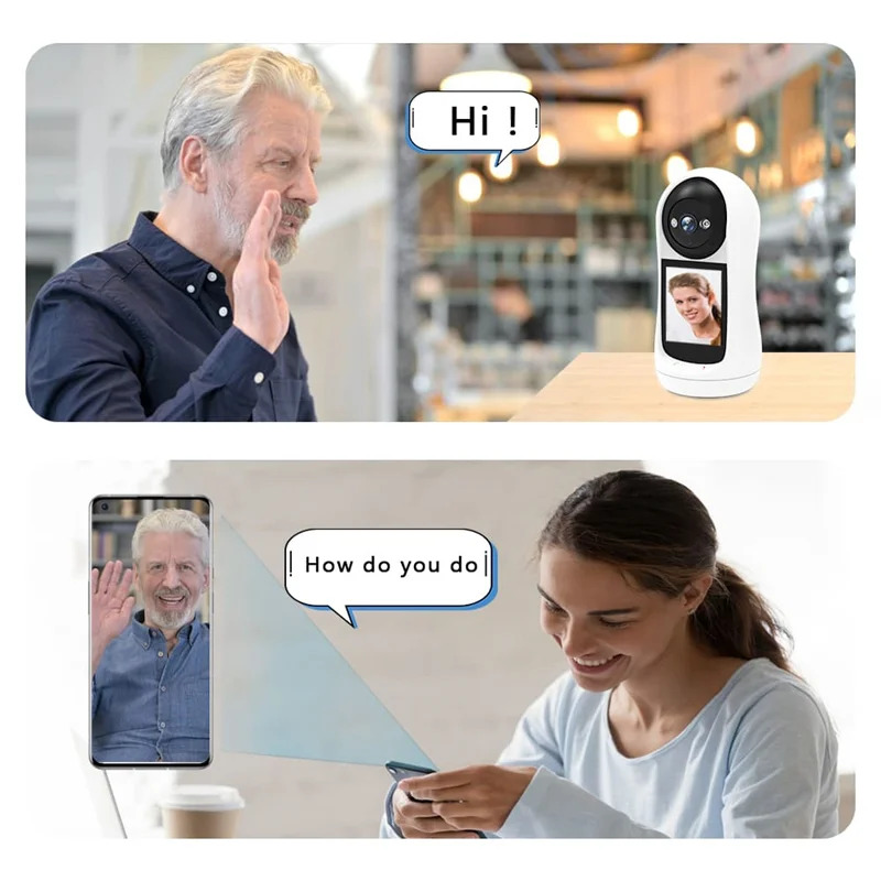 Picture of V380 Pro Indoor Security Camera 1080P Full HD WIFI Video Calling PT Camera,AI Auto Tracking,2.8inch HD Display and two-way video calling, Human/Pet AI Ideal for Baby Monitor/Pet Camera/Home Security CCTV Camera - Multicolor