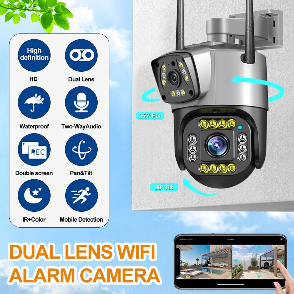 Picture of Outdoor Waterproof Wireless WIFI IP Camera Dual Lens Security Camera V380 Pro Smart Home Auto Tracking CCTV Camera