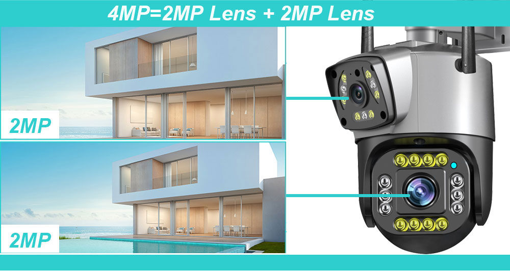 Picture of Outdoor Waterproof Wireless WIFI IP Camera Dual Lens Security Camera V380 Pro Smart Home Auto Tracking CCTV Camera