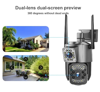 Picture of 4G SIM Outdoor V380 4MP Dual Lens IP Camera Color Night Vision Two Way Audio Security CCTV Camera