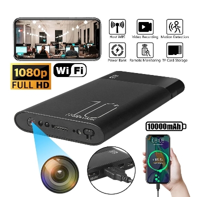 Picture of Power Bank Camera 10000 mAh 1080P Cameras for Home Security with Night Vision/Free APP/Remote Control-Portable Security Camera - Black