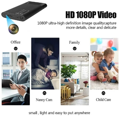 Picture of Power Bank Camera 10000 mAh 1080P Cameras for Home Security with Night Vision/Free APP/Remote Control-Portable Security Camera - Black