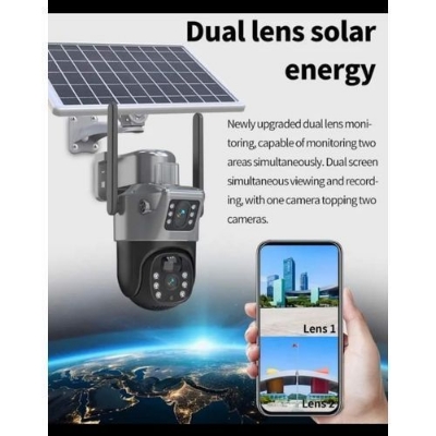 Picture of 4G Sim-Supported Dual Lens Solar Battery Backup PTZ IP Camera V380 PRO 10X Optical Zoom, Waterproof, Two-Way Audio, Motion Detection