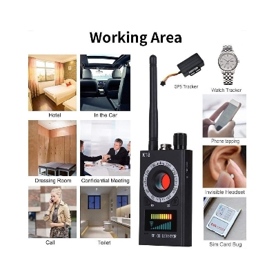 Picture of K18 Multi-function Anti Detector Bug ni Audio Finder Detect Wireless Camera GSM Tracking Device RF Signal Scanner - Black