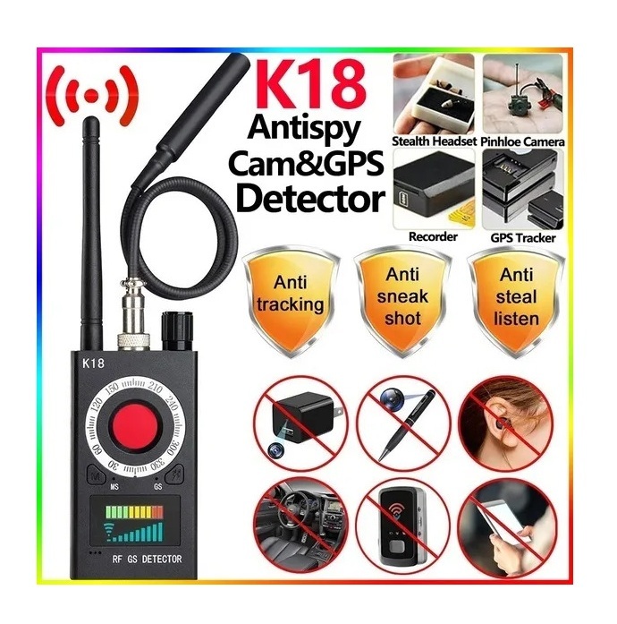 Picture of K18 Multi-function Anti Detector Bug ni Audio Finder Detect Wireless Camera GSM Tracking Device RF Signal Scanner - Black