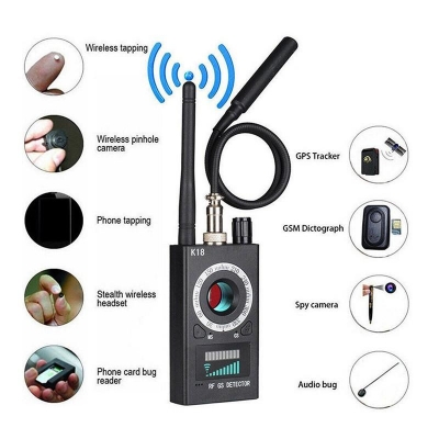 Picture of K18 Multi-function Anti Detector Bug ni Audio Finder Detect Wireless Camera GSM Tracking Device RF Signal Scanner - Black