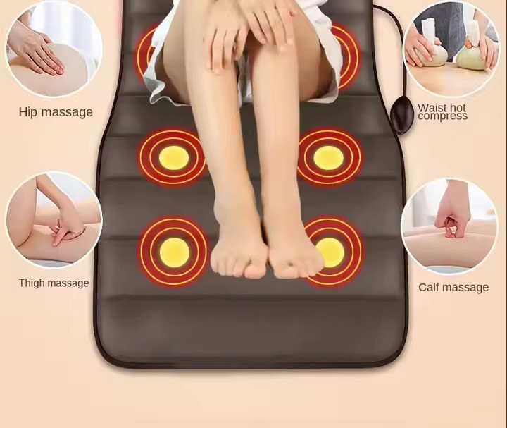 Picture of Full Body Massager Electric Infrared Massage Mattress Air Pad Roller Electric Full Body Airbag Vibration Stretching Pressure Massage Mat - Multicolor