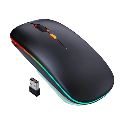 Picture of RGB Bluetooth Mouse, W10 Wireless Rechargeable Slim Wireless Mouse Gaming Mouse for Laptop PC