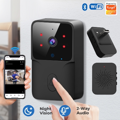 Picture of Tuya Smart WiFi Doorbell Camera Wireless Video Doorbell with Digital Visual Intercom, Night Vision, and Home Security Features Doorbell Camera For IOS Android Phone Smart Home Outdoor Monitor