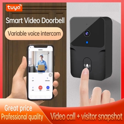 Picture of Tuya Smart WiFi Doorbell Camera Wireless Video Doorbell with Digital Visual Intercom, Night Vision, and Home Security Features Doorbell Camera For IOS Android Phone Smart Home Outdoor Monitor