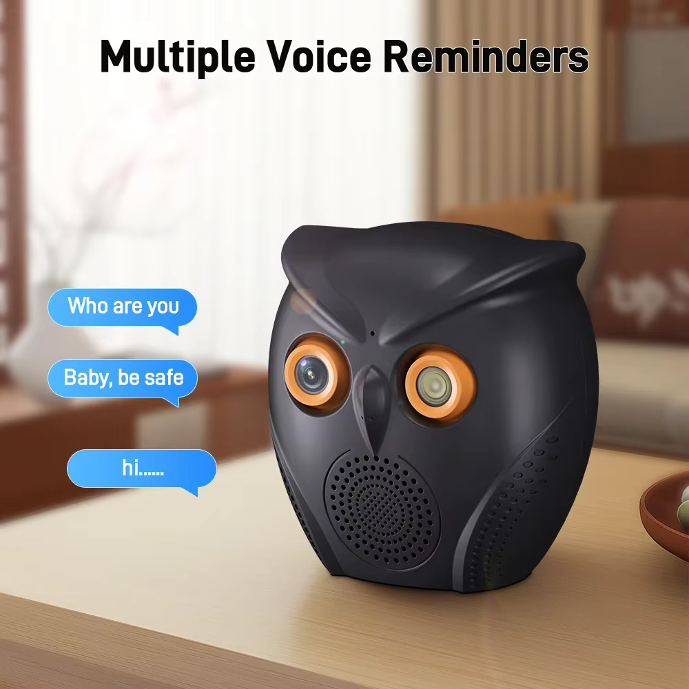 Picture of ICSEE 1080P Mini WiFi Camera Home Security 120° Wide Angle Two-way Intercom Night Vision Video 3mp Bluetooth Speaker AI Cameras - Black