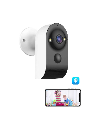 Picture of V380 Pro Battery-Operated WiFi IP Camera Wide View Angle Supports Night Vision, Motion Detection, 2-Way Audio Talk - Multicolor