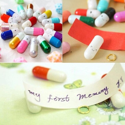 Picture of Creative Love  Gift Rolls Piills Lucky Wishing Bottle Capsule Love Letterhead Stationery Paper - Light