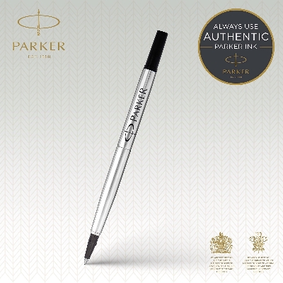 Picture of PARKER rollerball pens PARKER QUINK ink offers fluid and reliable writing on paper Beautifully pigmented ink captures your thoughts Medium tip for everyday writing Includes 1 Black ink refill - Black Refill