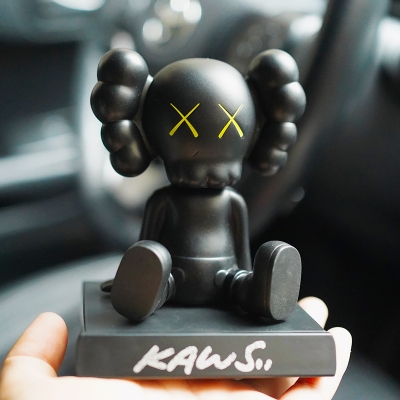 Picture of Action Figure Bobble Head for Car Dashboard or Office Desk Toy Car Dashboard Accessories - KAWS BLACK