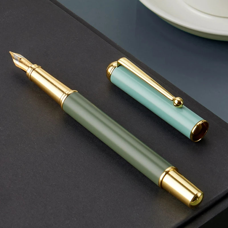 Picture of Morandi Green best looking metal body Fountain Ink pen gift item - Green pen with Black ink